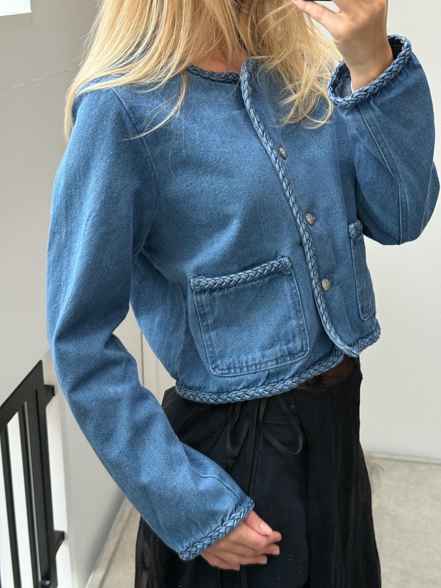 ONLMARILYN Braided Denim Jacket - Blå
